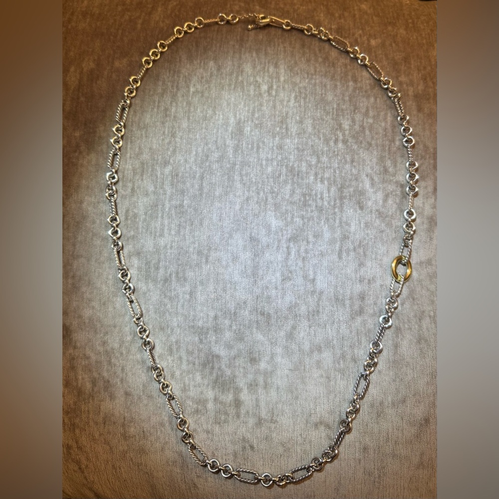 David Yurman Silver and Gold Necklace
